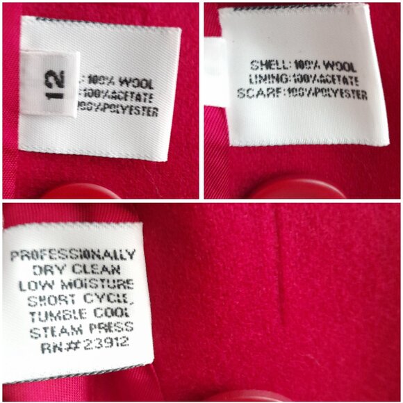 SOLD🔴🔴🔴🔴🔴🔴Vintage Dark Red Wool Forecaster Trench Coat Women's size 12 - Picture 3 of 8